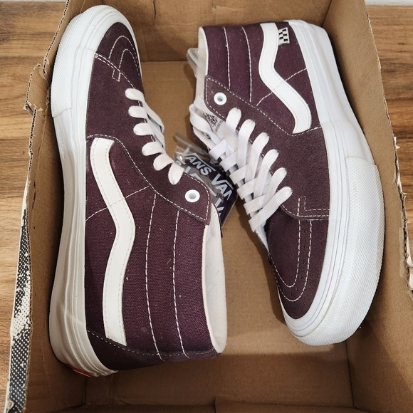 Vans Off the Wall Skate Grosso Leather Suede High Tops, Brown, Men's 10 NWOT - Picture 5 of 8